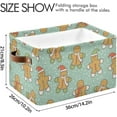 thumbnail image 4 of Coolnut Doodle Gingerbread Man Storage Basket with Handles Collapsible Storage Bins Canvas Fabric Storage Organizer for Shelves Closet Bedroom Living Room 2Pack Decor Gifts, 4 of 7