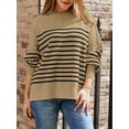 thumbnail image 2 of ORUYROP Women's Crewneck Batwing Long Sleeve Sweater 2023 Fall Oversized Ribbed Knit Side Slit Pullover Top, 2 of 6