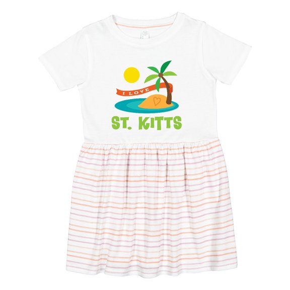 Inktastic I Love St. Kitts Girls Toddler Dress