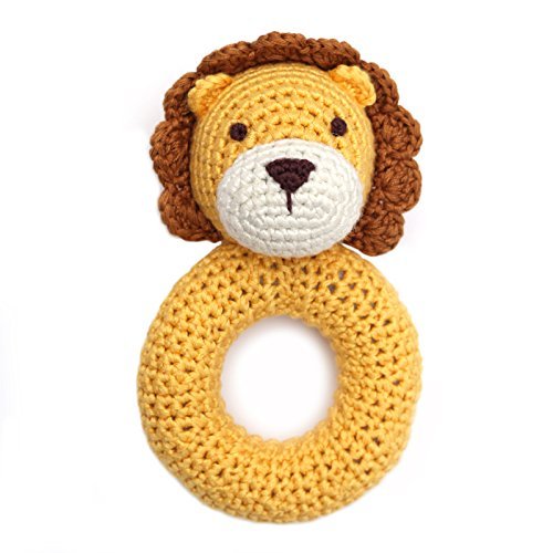 Cheengoo Organic Bamboo Crocheted Lion Ring Rattle