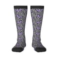 thumbnail image 2 of Picia Women Crew Soft Moisture-wicking Socks Purple Butterflies Pattern Design Cotton Socks, One Size fit All, 2 of 9