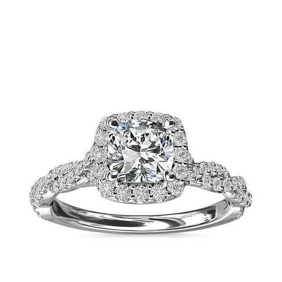 2.50 Carat (F-G/VS1) Natural Beautiful Cushion Cut Diamond Solitaire Engagement Ring for Girl Solid 950 Platinum Size 7 by Diamond-Capitals