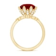 thumbnail image 2 of Rosec Jewels Floral Bridal Ring Set with Lab Created Ruby and Moissanite - AAAA Grade - 10 mm, 18K Yellow Gold, US 3.00, 2 of 8
