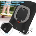 thumbnail image 4 of KOMI for iPad 9th/ 8th/ 7th Generation Case (iPad 10.2 inch Rugged Case 2021/2020/2019) with Screen Protector, Rotating Stand/Pencil Holder/Carrying Shoulder Strap Ring Kickstand (Black Grey), 4 of 5