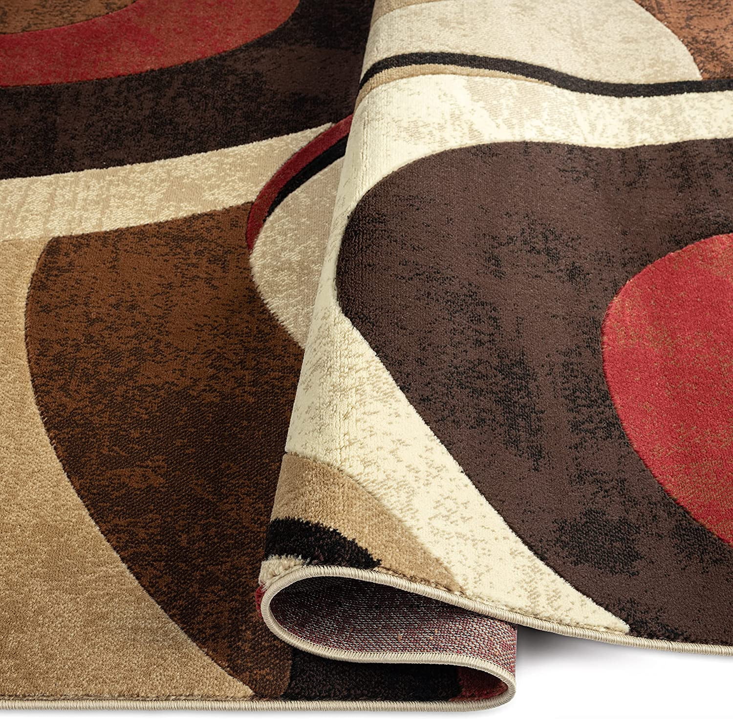 Home Dynamix Tribeca Slade Contemporary Abstract Area Rug, Brown/Red, 3'11"x5'2"