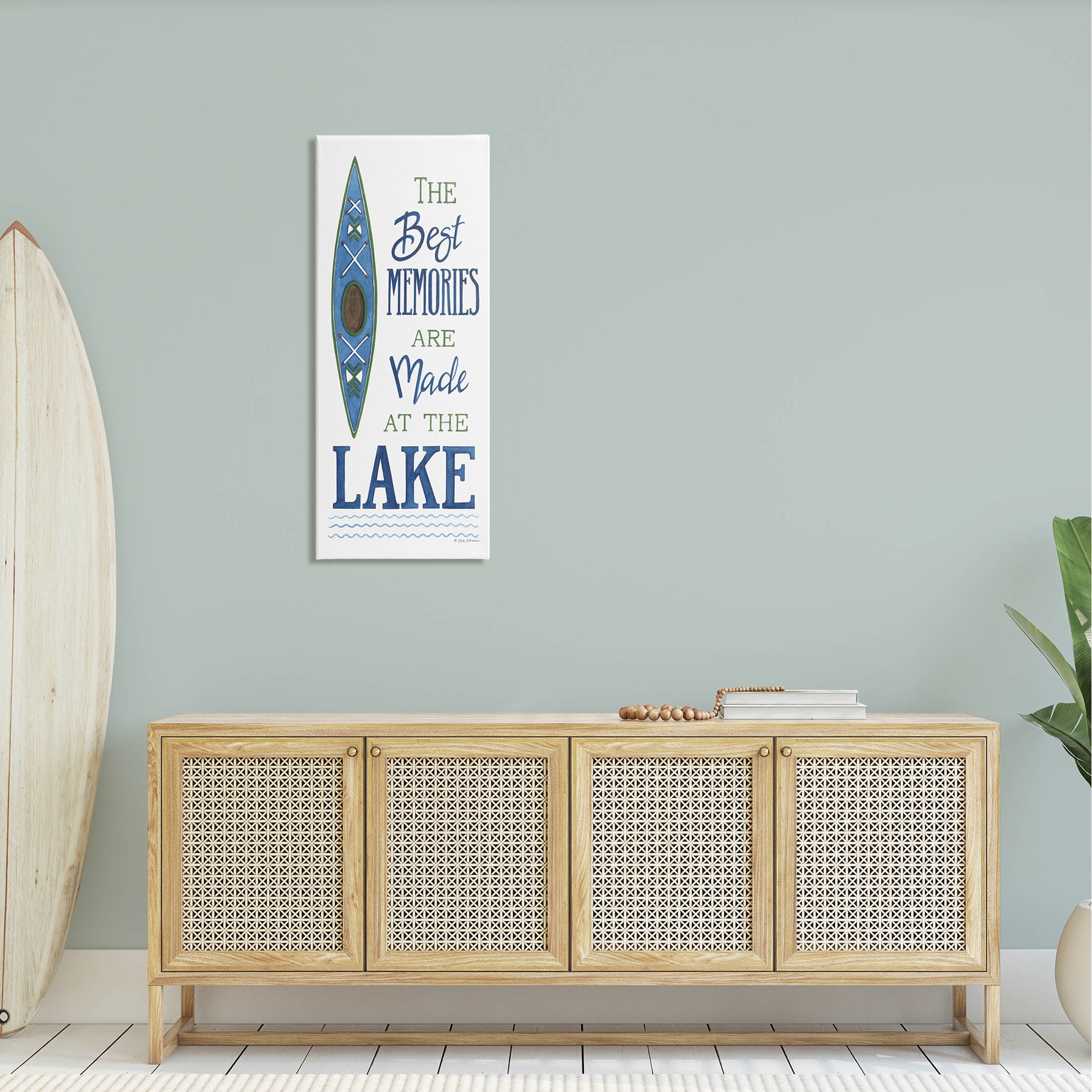 Best Memories Made At Lake Phrase Inspirational Graphic Art Gallery Wrapped Canvas Print Wall Art