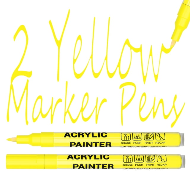 Marcadores de Pintura Acrílica Alitastro 2 Marcadores Impermeables Amarillos