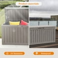 thumbnail image 2 of 80 Gallon Waterproof Deck Box Patio Furniture Storage Box with Lockable Lid, Resin Outdoor Storage Bin for Garden, Yard, Poolside, Gray, 2 of 7