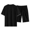 thumbnail image 4 of RPVATI Men 2 Piece Short Set Plus Size Summer Waffle Short Sleeve Shirt & Shorts Casual Athletic Jogging Tracksuits Black 3XL, 4 of 6