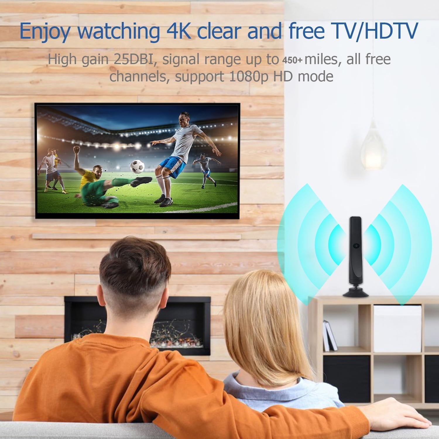 USTOP   Digital Portable TV Antenna with Areas Signal Booster Long 70-80 Miles 16.4ft Coaxial  Range Support All TV with 4K 1080p Antenna para TV for Areas with signal.