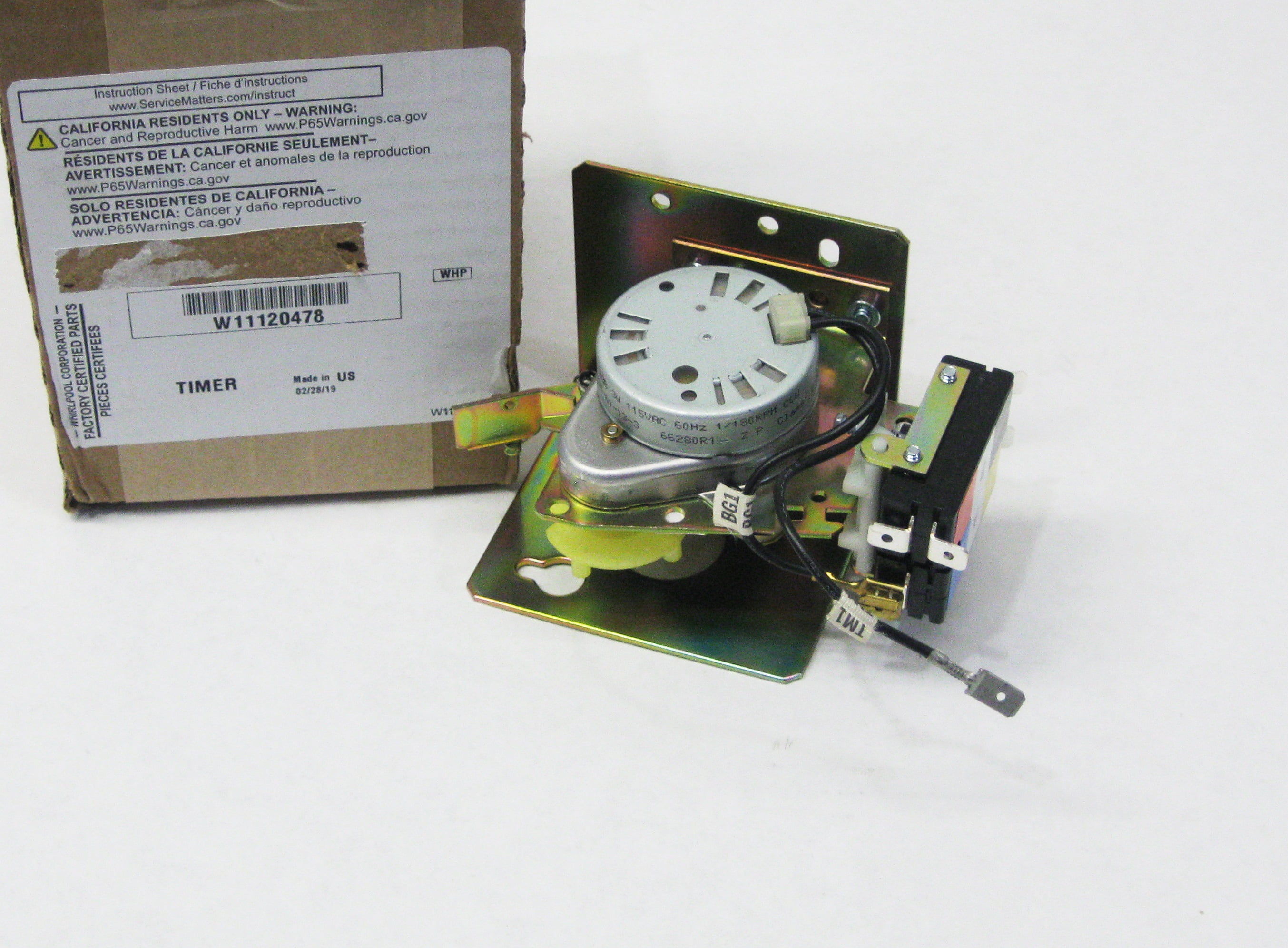 Whirlpool W11120478 Dryer Timer Includes 4 Pin Cam (Coin Operated