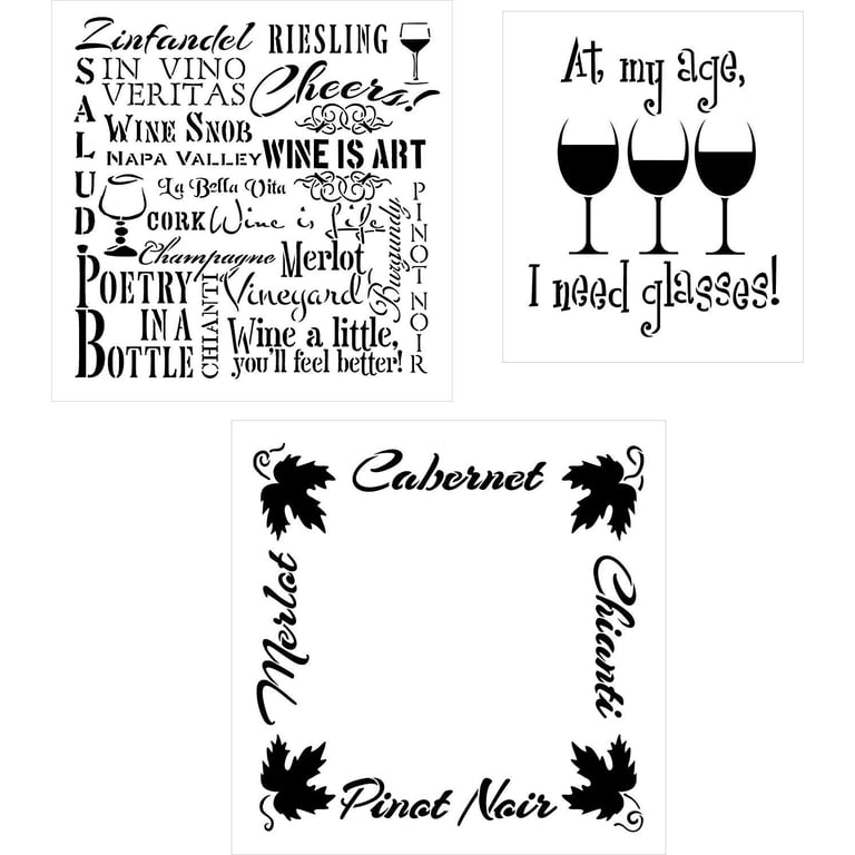 Wine Glass Painting Stencils Free