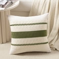 thumbnail image 4 of Fancy Homi Set of 2 Boho Moss Green Decorative Throw Pillow Cover 18x18 inch for Couch Bed Sofa, Aesthetic Modern Organic Farmhouse Home Decor, Soft Cotton Cute Accent Macrame Woven Cushion Case, 4 of 6