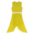 thumbnail image 4 of Kaerm Women Color Block Petchwork Sleeveless Irregular Hem Dress Lyrical Dance Performance Dress Yellow L, 4 of 6
