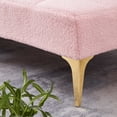 thumbnail image 6 of 35.5" Convertible Single Sofa Chair,Small Futon Chair with Adjustable Backrest,Comfy Armless Accent Chair with Pillow,Modern Mini Couch Bed with Gold Metal Legs for Living Room,Bedroom,Pink, 6 of 8