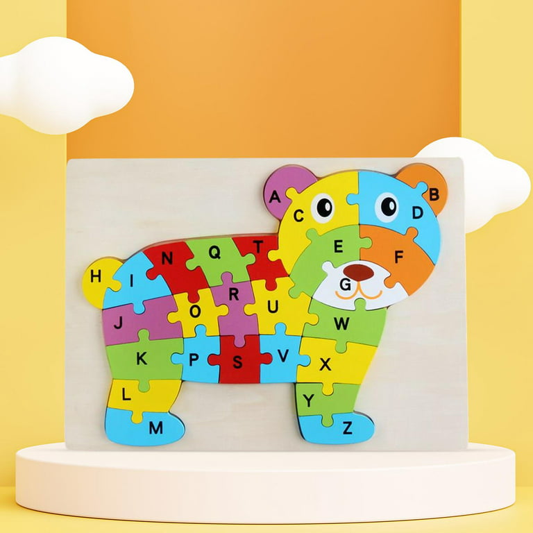 Cartoon Abc Puzzles Block Toy Abc Animal Puzzle Assembly Ability Traning  Memory Alphabet Jigsaw Puzzle for Preschool Toys Kids Party Favors Bear
