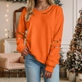 thumbnail image 2 of TTUHYWXI Christmas Sweatshirt for Women Light Sweatshirts Merry And Bright Xmas Long Sleeve Shirts Crewneck Pullover Tops (Orange, XL), 2 of 5