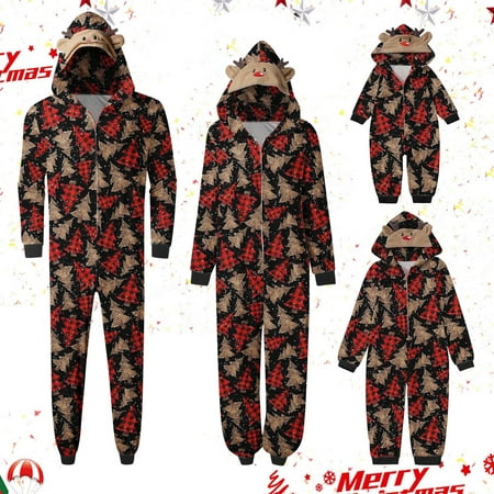 

Dezsed Christmas Pajamas for Family Onesie Pajama Christmas PJ s Holiday Nightwear with Long Pants/Button Jumpsuit Sleepwear Red 5Y