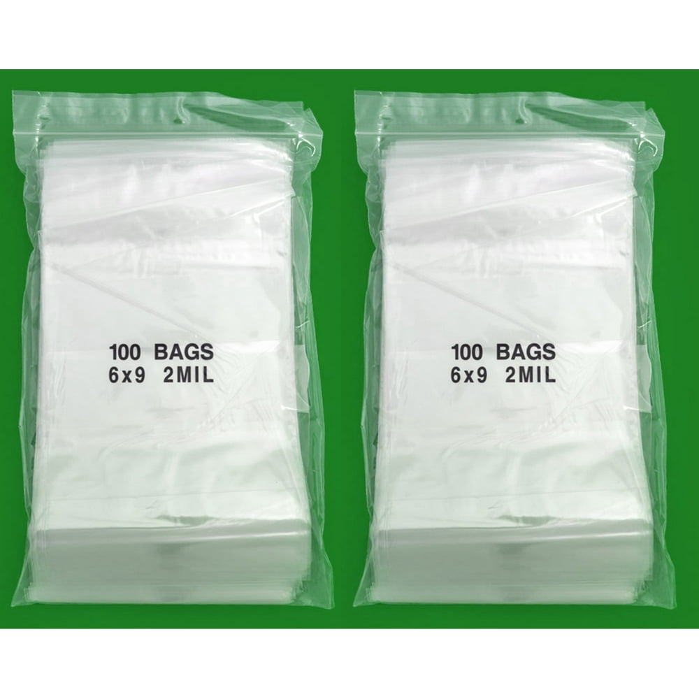 200 Clear Reclosable Zipper Bag (6'' x 9'') 2 Mil Thick, by Amamax