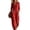 Red #12, variant on WULMLEO Womens Wide Leg Jumpsuits Cotton Linen Workout Button Front Long Sleeve V Neck One Piece Overalls Casual Y2k Comfy 2026 Jumpsuit with Multi Pockets Yellow 2XL