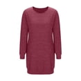 thumbnail image 6 of Women's Casual Sweater Dresses - 2026 Spring Crewneck Long Sleeve Loose Fit Pullover Tunic Dress with Side Pockets for Work, 6 of 7