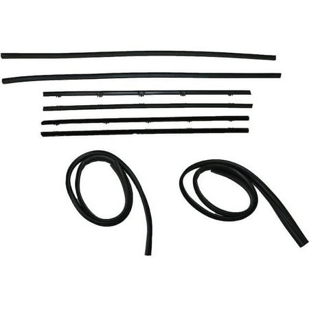 Door Window Belt Weatherstrip Kit - 8 Piece Set - Black - Compatible with 1967 - 1972 GMC K15/K1500 Pickup 1968 1969 1970 1971