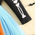 thumbnail image 5 of Gaexia Girl Fall Dress,Girls Dresses Halloween Tutu Dress Long Sleeve Cartoon Print Party Gown For Toddler Kids Casual School Beach Outfit,Black,5-6 Years, 5 of 8