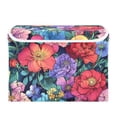 thumbnail image 7 of Yayeee Collapsible Storage Bin with Lid Fabric Closet Decorative Basket with Handles, Serene Floral Pattern, 7 of 7
