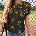 thumbnail image 2 of Plebaso T-Shirts Imprimés pour Femmes Col Rond Dégradé Manches Courtes Mode Ample T-Shirts pour Femmes, 2 of 4