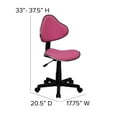 thumbnail image 6 of Flash Furniture Whitney Pink Fabric Swivel Ergonomic Task Office Chair, 6 of 12