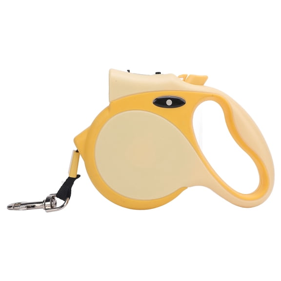 Retractable Dog Leash with Flashlight Automatic Telescopic Pet Walking Leash Belt for Small Medium Dogs, Yellow (6.6 ft / 2 m)