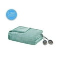 thumbnail image 3 of Beautyrest Plush Lightweight Ultra Soft Cozy Washable Electric Blanket Heated Throw With Auto Shutoff, Full Size, Aqua, 3 of 11