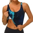 thumbnail image 4 of Vsdgher Blue Marble And Gold Print Women Sleeveless Athletic Tank Top Built-in Bra Camisole Sports Vest for Yoga Running Fitness Exercise with Removable Pads, 4 of 8