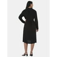 thumbnail image 2 of Time and Tru Women’s and Women's Plus Shirt Dress with Long Sleeves, Sizes XS-4X, 2 of 4