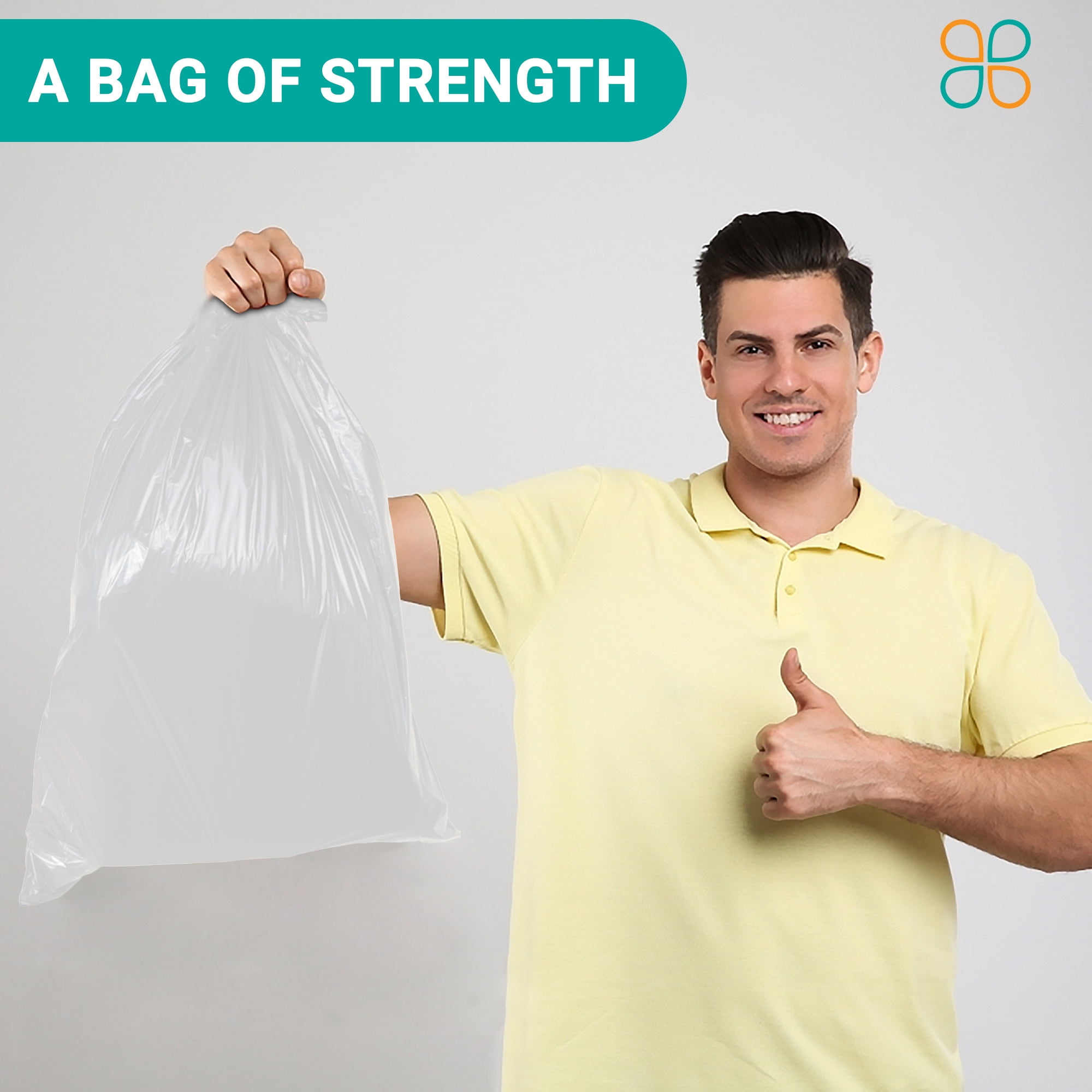PlasticMill 100 Gallon, Clear, 1.3 Mil, 67x79, 50 Bags/Case, Garbage Bags / Trash Can Liners.