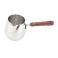 thumbnail image 4 of Jarra para espumar leche de acero inoxidable, máquina para hacer Chocolate caliente con mango de madera y boquilla para cafetería casera, calentador 600ml, 4 of 8