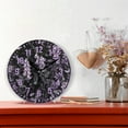 thumbnail image 2 of Yayeee 10" Wall Clock Battery Operated Quartz Round Silent Non-Ticking Home Decor,Light Purple Flowers, 2 of 6