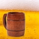 thumbnail image 2 of Daboolka 1 Pieza Práctica Taza de Madera para Cerveza, Leche, café, té, Taza para Beber Hecha a Mano para Bar en casa con Mango, 2 of 8