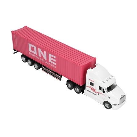 1:48 Container Truck Model Decorative Toy Ornament for Children Above 3 Years Old