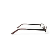 Contour Men's FM9188 Rectangular Prescription Eyeglasses with Case, Dark Brown