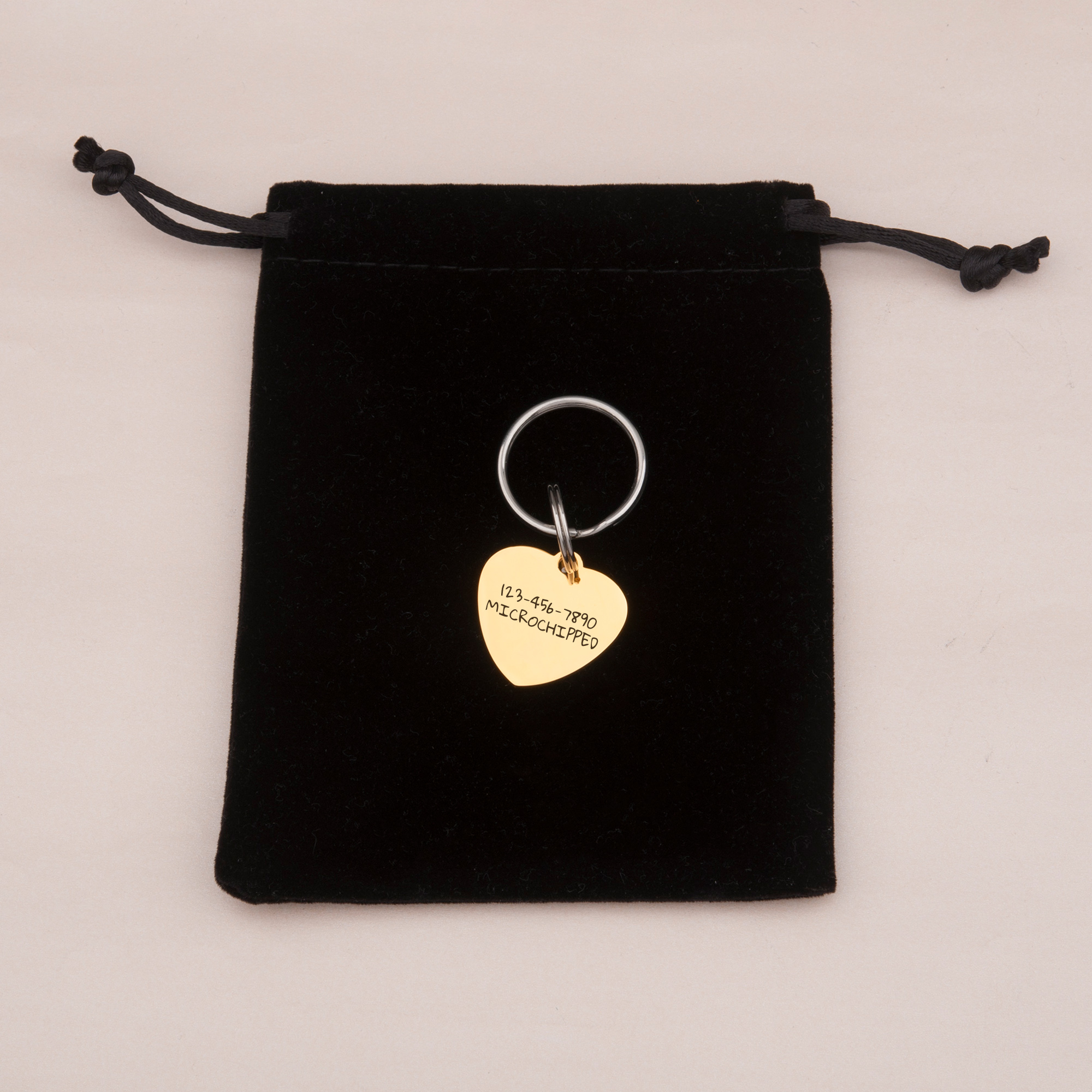 Anavia Stainless Steel Double Sided Heart Name and Icon Engraved Dog & Cat ID Tag, Multi-color, S