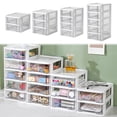 thumbnail image 2 of Desktop Storage Box Stackable Storage Cabinet Small Storage Drawers Plastic Organizers Stationery and Office Supplies, 2 of 9