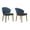 Blue, variant on Juno Orange Fabric and Walnut Wood Dining Side Chairs - Set of 2