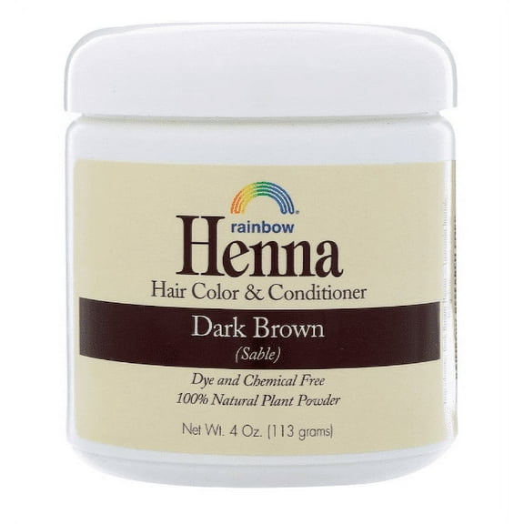Rainbow Research, Henna, Hair Color & Conditioner, Dark Brown (Sable), 4 oz (pack of 1)