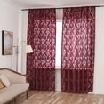 thumbnail image 4 of Xihbxyly Los artículos más vendidos Cortina de gasa transparente con hojas para ventana, cenefa de 1 panel de tela., 4 of 7