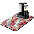 thumbnail image 2 of Coffee Bar Mat Accessories for Countertop Absorbent Anti-Slip Silicone Pioneer Flower Dish Drying Mats for Kitchen Counter Draining Pad Decor Gift Fit Coffee Maker Coffee Pot Espresso Machine 23x15in, 2 of 6