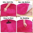 thumbnail image 7 of Socofuz Round Fluffy Rug, Rosy Red 5×5ft Washable Carpet - Plush Shaggy Non-Slip for Girl's Bedroom, Children's Room Nursery Bedroom, 7 of 7