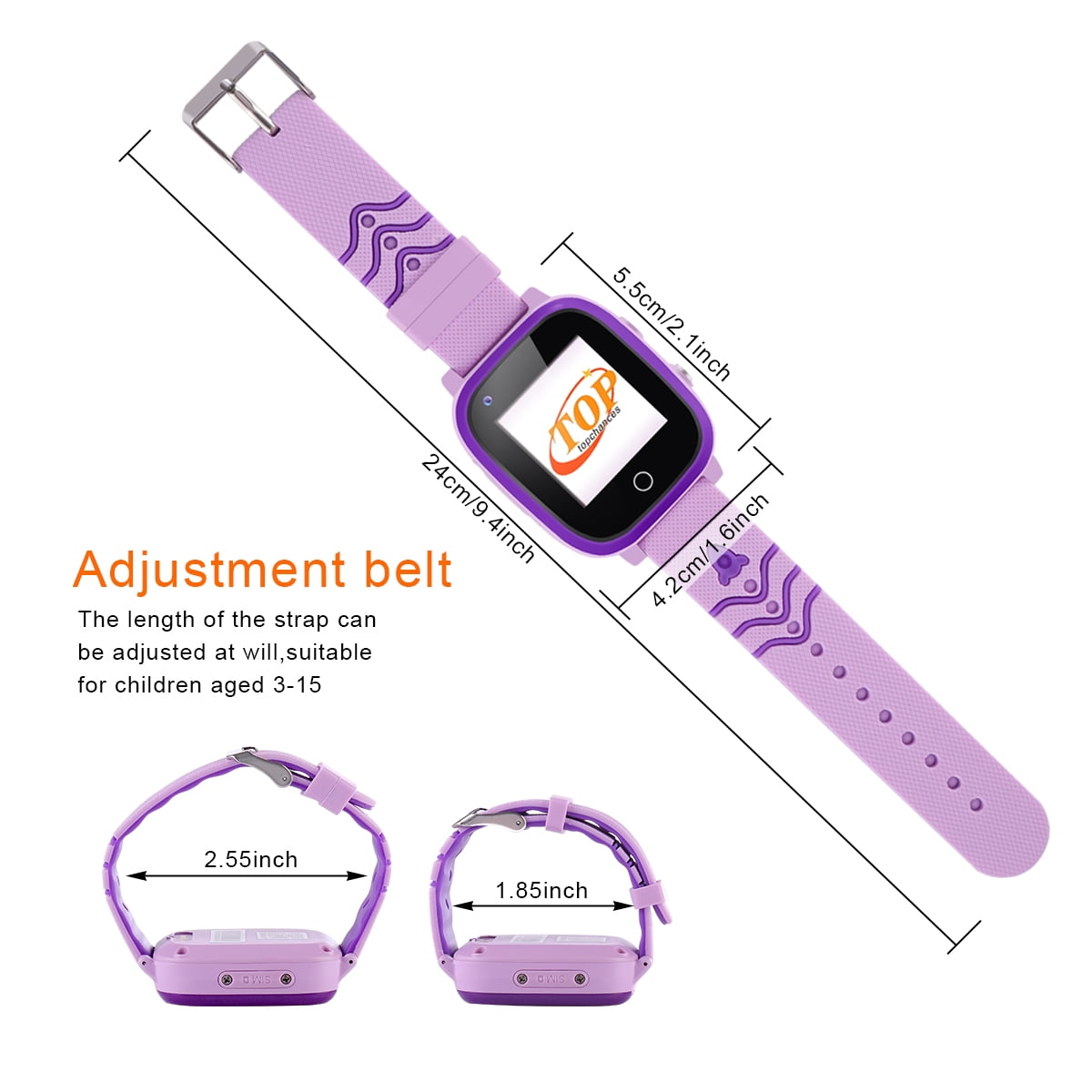 4G Kids Smartwatch GPS Tracker Kids Smart Horloges Telefoon voor Meisjes Jongens Verjaardag Bluetoot Videogesprek Digitale Camera Waterdichte LBS WIFI Locator (paars