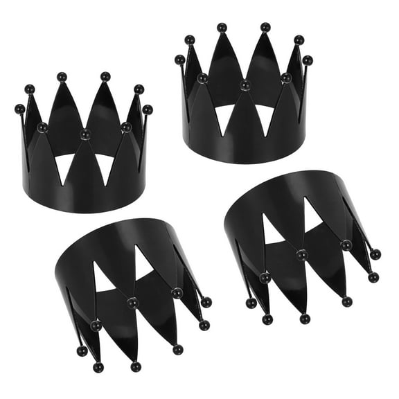 Uxcell Napkin Rings, 4 Pack 43mm ID Alloy Crown Shape Napkin Buckles, Black