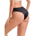 thumbnail image 3 of INSPIRE CHIC Women's Lace Mesh See Through Mid Rise Briefs Breathable Lightweight Seamless Underwear S Black, 3 of 4